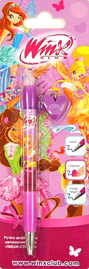 Ручка шариковая автоматическая с ластиком-сердечком "Пиши-стирай" (BL807-b/WH) обложка книги