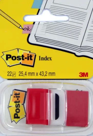 Клейкие закладки " Post-it". Красные. 22 листа (680-R-LEU) обложка книги