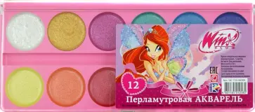 Краски акварельные, перламутровые. 12 цветов (16С 1105-08/WH) обложка книги