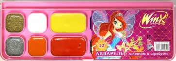 Краски акварельные. С золотом и серебром. 12 цветов (18С 1231-08/WHJ) обложка книги