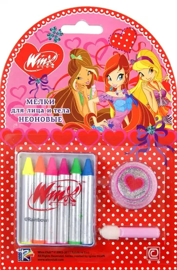 Мелки для лица и тела. 6 неоновых цветов с блестками (FC-6NG/WFD) обложка книги