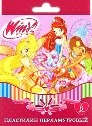 Пластилин перламутровый "Winx" 8 цветов (18С 1197-08/WH) обложка книги