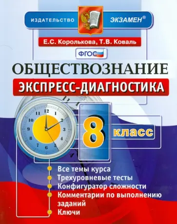 Королькова, Коваль - Обществознание. 8 класс. Экспресс-диагностика. ФГОС обложка книги
