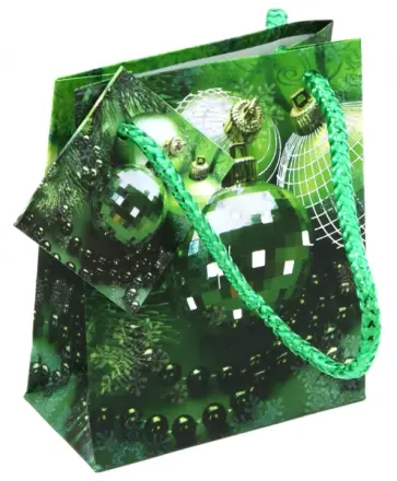 Пакет подарочный новогодний 8x10x4см (TZ 9580) обложка книги