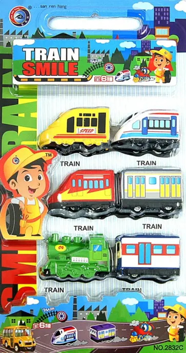 Набор инерционных машинок "Train Smile", 6 шт (2832С) обложка книги
