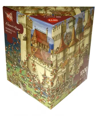 Puzzle-1000 "Осада. Волки против кроликов" (29633) обложка книги