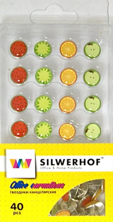 Гвоздики канцелярские FRUIT, 40 шт (502012) обложка книги