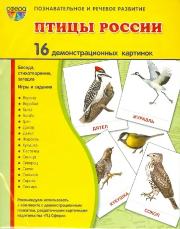 Т. Цветкова - Демонстрационные картинки "Птицы России" (16 картинок) Т. Цветкова - Демонстрационные картинки "Птицы России" (16 картинок) обложка книги
