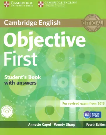 Capel, Sharp - Objective. 4th Edition. First. Student's Book without answers. B2 +CD обложка книги