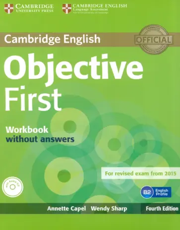 Capel, Sharp - Objective. 4th Edition. First. Workbook without answers (+СD) обложка книги