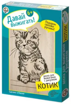 Выжигание. Доска с рисунком "Котик" (01569) обложка книги