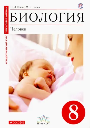 Сонин, Сапин - Биология. Человек. 8 класс. Учебник. Вертикаль. ФГОС обложка книги