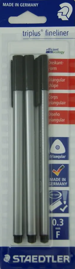 Капиллярная ручка Triplus Liner (0,3 мм., черный, 3 штуки) обложка книги
