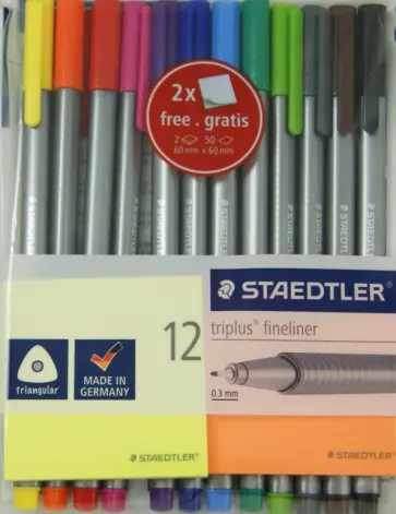 Ручка капиллярная Triplus (0,3 мм., 12 штук, стикеры) (334) обложка книги