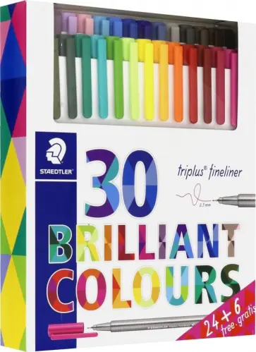 Ручка капиллярная Triplus (0,3 мм., 30 штук) (334) обложка книги
