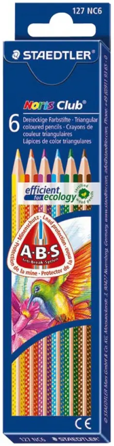 Карандаши 6 цветов, трехгранные "Noris Club" (127NC6) обложка книги