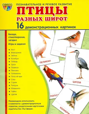 Татьяна Цветкова - Демонстрационные картинки "Птицы разных широт" (16 картинок) Татьяна Цветкова - Демонстрационные картинки "Птицы разных широт" (16 картинок) обложка книги