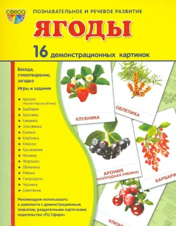 Татьяна Цветкова - Демонстрационные картинки "Ягоды" (16 картинок) Татьяна Цветкова - Демонстрационные картинки "Ягоды" (16 картинок) обложка книги