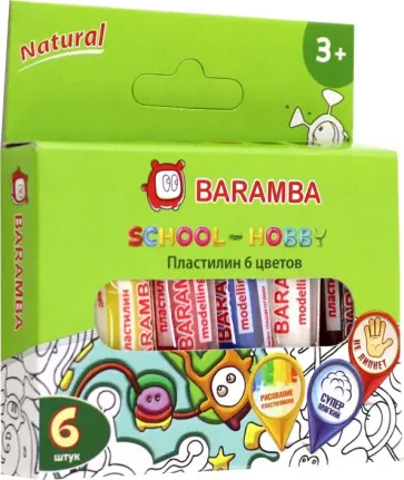 Пластилин + раскраска (6 цветов х 14 гр) (B26006) обложка книги