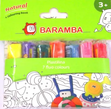 Пластилин флуоресцентный + раскраска (7 цветов х 14 гр) (B26007A) обложка книги