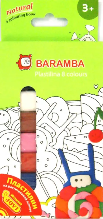 Пластилин + раскраска (8 цветов х 25 гр) (B30008) обложка книги