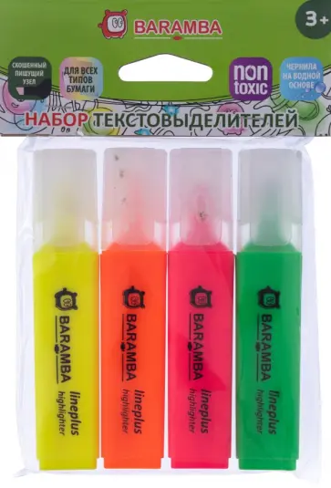 Набор текстовыделителей в блистере (4 цвета) (B10004) обложка книги