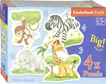 Puzzle-3х4х6х9 "Африканские животные" (В-005017) обложка книги