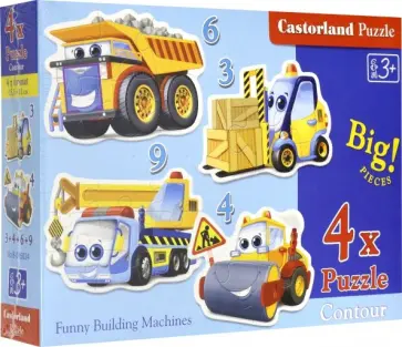 Puzzle-3х4х6х9 "Забавные машинки" (В-005024) обложка книги