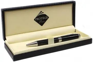 Ручка шариковая, цвет корпуса черный с серебристой отделкой (122502) обложка книги