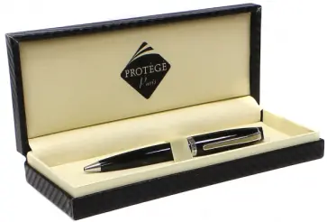 Ручка шариковая, цвет корпуса черный с серебристой отделкой (120712) обложка книги