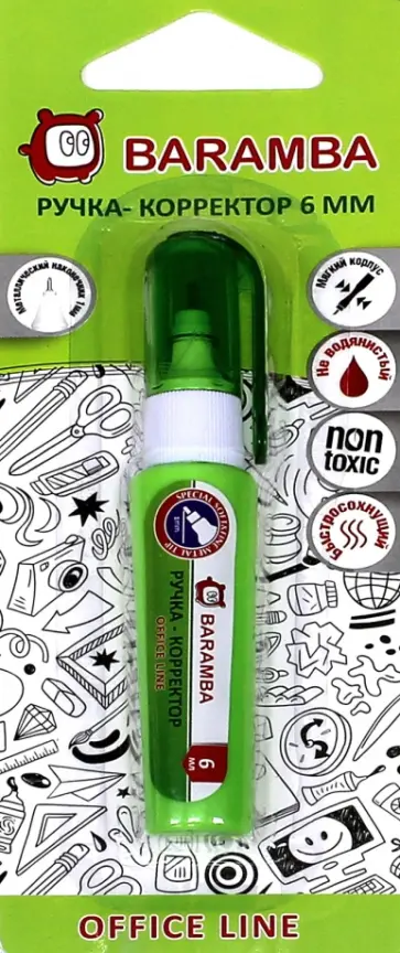 Корректор-ручка в блистере, 6 мл (B801A) обложка книги