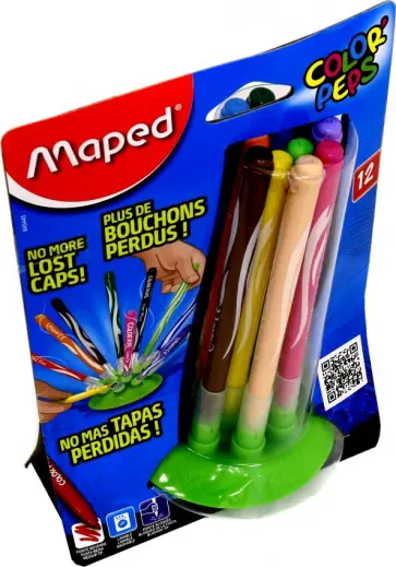 Фломастеры с заблокированным пишущим узлом "Jungle Innovation" (12 цветов) (845445) обложка книги