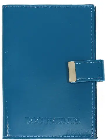 Обложка на автодокументы с кнопкой (кожа, морская волна) обложка книги