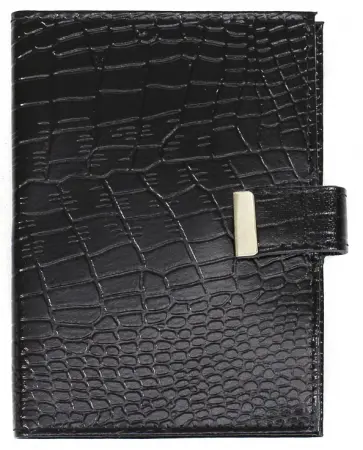 Обложка на автодокументы с кнопкой (кожа, черная) обложка книги