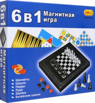 Игра настольная магнитная 6 в 1 обложка книги
