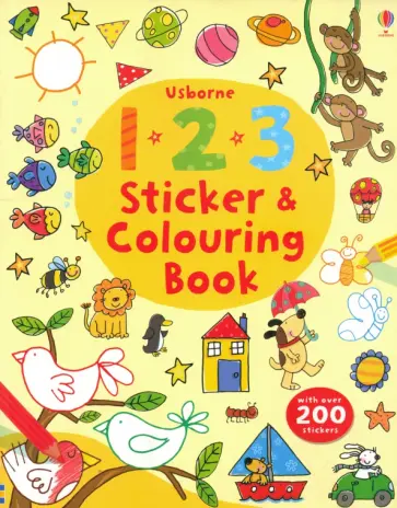 123 Sticker and Colouring Book обложка книги