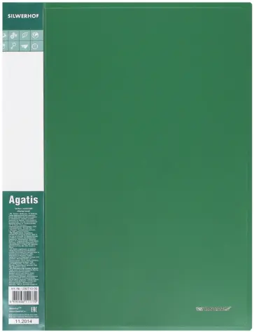 Папка А4, 10 файлов, AGATIS, зеленый (292710-05) обложка книги