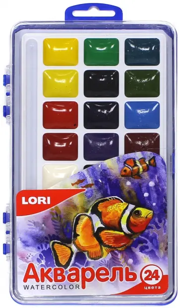 Акварель 24 цвета, без кисти (Акв-004) обложка книги