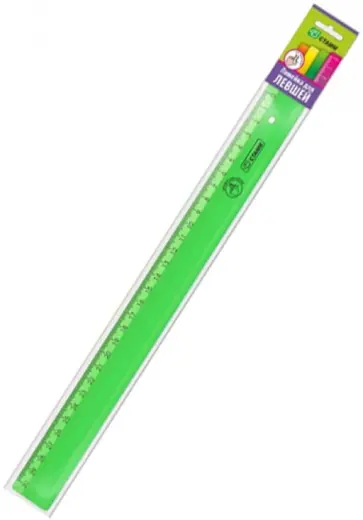 Линейка  ДЛЯ ЛЕВШЕЙ (30 см, 4 цвета) (ЛН38) обложка книги