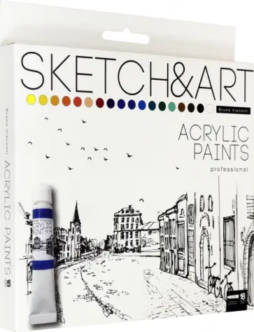 Краски акриловые Sкetch&Art, 18 цветов обложка книги