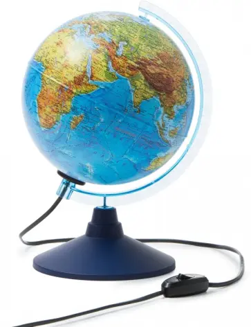 Глобус Земли физико-политический с подсветкой (d=210 мм) (Ке012100181) обложка книги