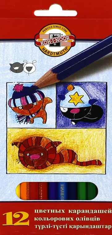 Карандаши "Собаки и кошки", 12 цветов (3592/12С) обложка книги