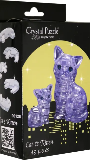 3D головоломка "Кошка серебристая" (90126) обложка книги