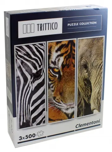 Пазл "Животные" (3 х 500 деталей) (39307) обложка книги