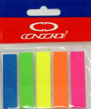 Закладка 5 цветов по 20 листов - 12х48 мм, неон (0979/45503) обложка книги