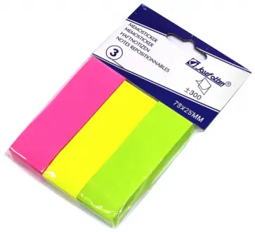 Закладки самоклеящиеся "Josef", флуоресцентные (100 листов х 3 цвета, 75х25 мм) (09-B02-1НХ) обложка книги