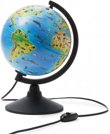 Глобус Земли зоогеографический детский (d 210, с подсветкой) (К012100206) обложка книги