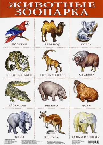 Плакат "Животные зоопарка" (1917) обложка книги