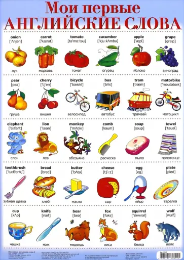 Плакат "Мои первые английские слова" (2041) обложка книги