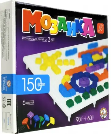 Мозаика фигурная (6 цветов, 150 штук, 1 поле) (966) обложка книги